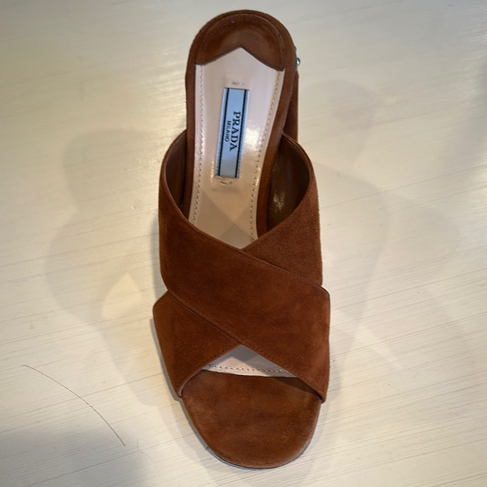 Prada Brown Sandals with Chunky Heel - Picture 6 of 8